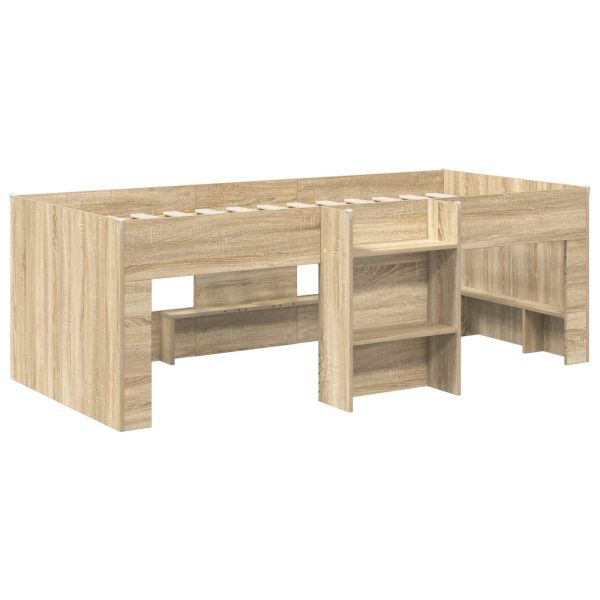 Легло за деца с висока рамка 2 pcs Сонома 203 x 101,1 x 68,5 см