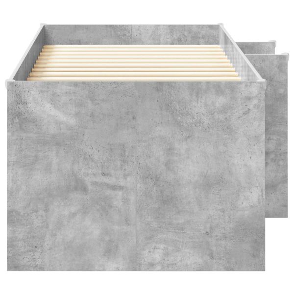 Легло за деца с висока рамка 2 pcs Бетонно сиво 90 x 200 cm