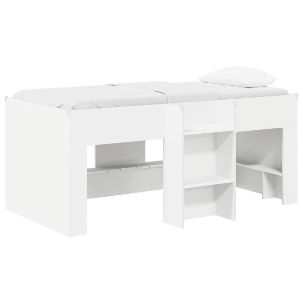Легло за деца с висока рамка 2 pcs Бяло 163 x 101,1 x 68,5 см