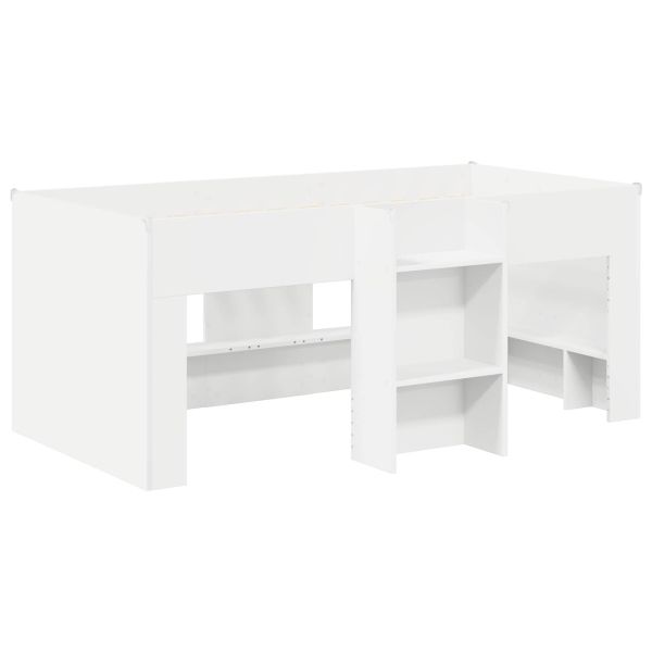 Легло за деца с висока рамка 2 pcs Бяло 163 x 101,1 x 68,5 см
