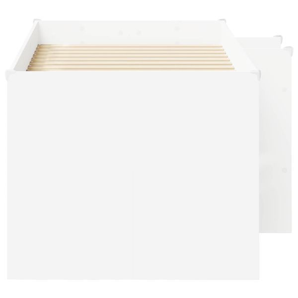 Легло за деца с висока рамка 2 pcs Бяло 163 x 101,1 x 68,5 см