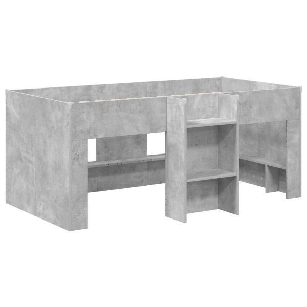 Легло за деца с висока рамка 2 pcs Бетон 163 x 101,1 x 68,5 см