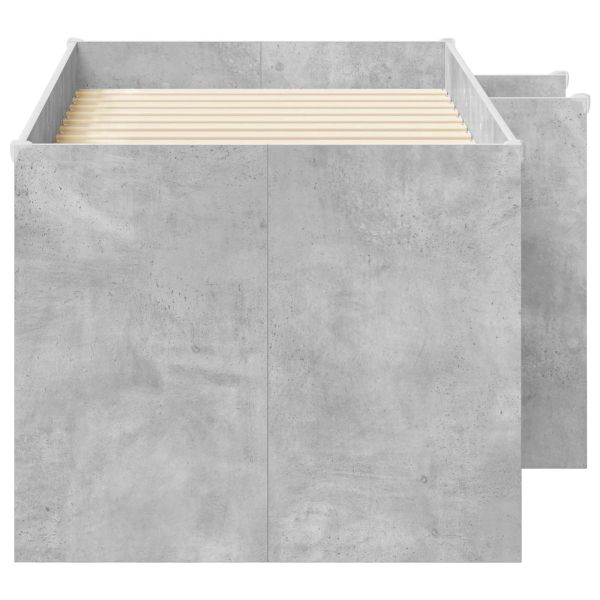 Легло за деца с висока рамка 2 pcs Бетон 163 x 101,1 x 68,5 см