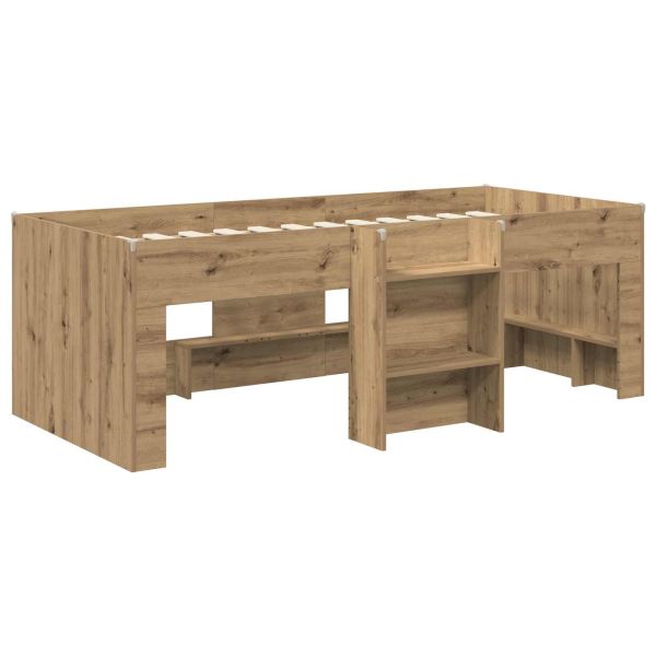 Легло за деца с висока рамка 2 pcs Дъб артизан 90 x 190 cm