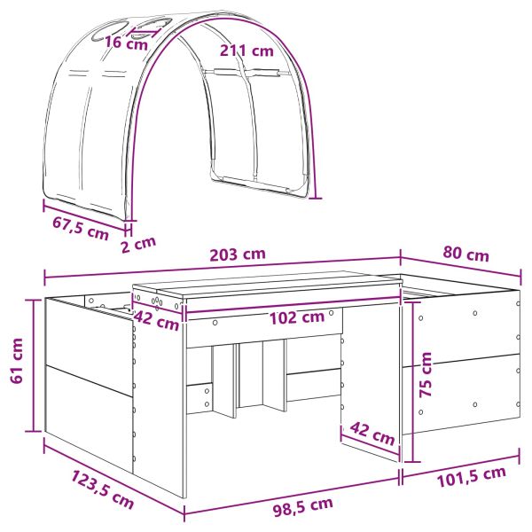 Легло с тунел Бяло 80 x 200 cm Инженерно дърво