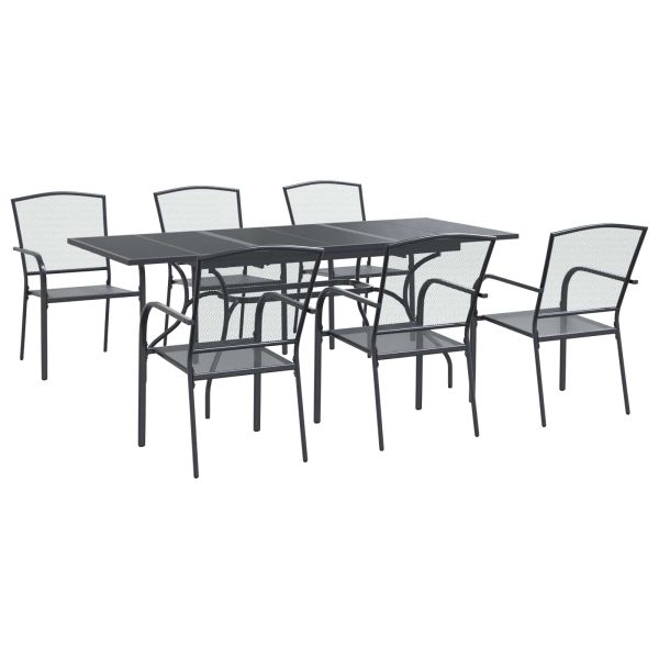 Комплект за хранене в градината 7 pcs Антрацит 212 х 90 х 76 см