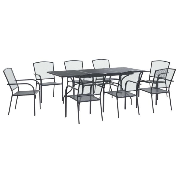 Комплект за хранене в градината 9 pcs Антрацит 212 х 90 х 76 см