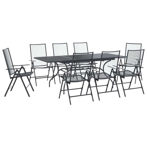 Комплект за хранене в градината 9 pcs Антрацит 212 х 90 х 76 см