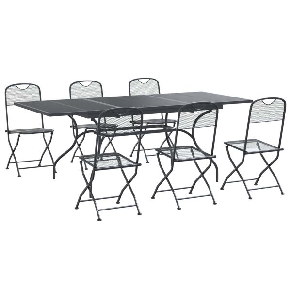 Комплект за хранене в градината 7 pcs Антрацит 212 х 90 х 76 см