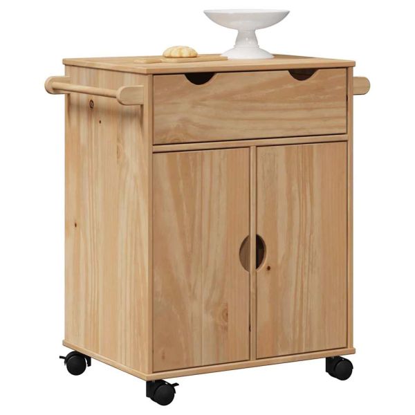 Кухненска количка OTTA 59x45x80 см борово дърво масив