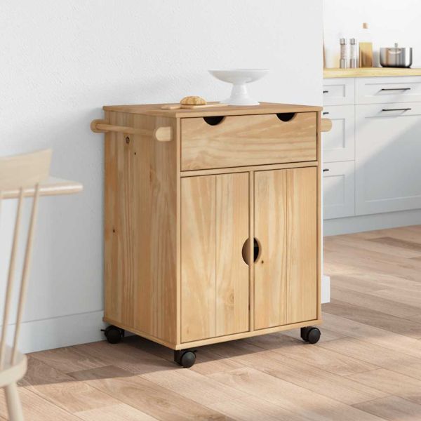 Кухненска количка OTTA 59x45x80 см борово дърво масив