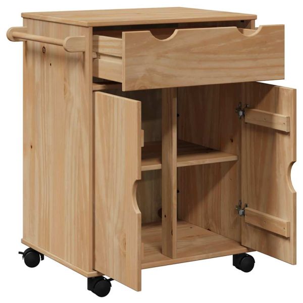 Кухненска количка OTTA 59x45x80 см борово дърво масив