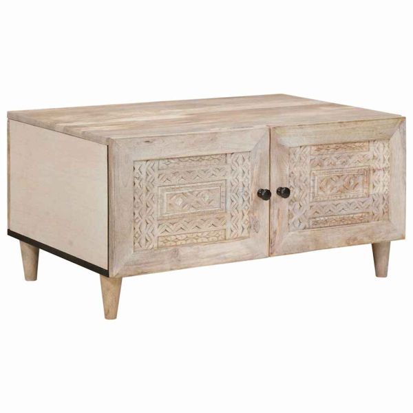 Масичка за кафе Бяло 80 x 54 x 40 см Инженерна дървесина