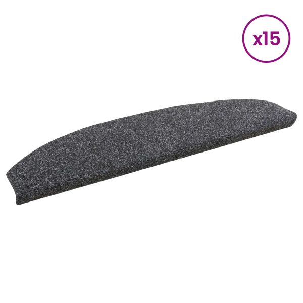 Самозалепващи стъпаловидни постелки Полукръг 15 pcs Тъмносиво