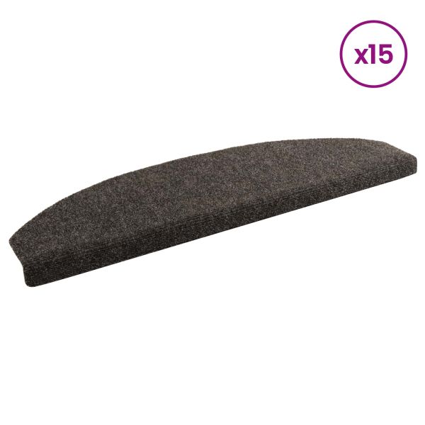 Самозалепващи стъпаловидни постелки Полукръг 15 pcs Антрацит