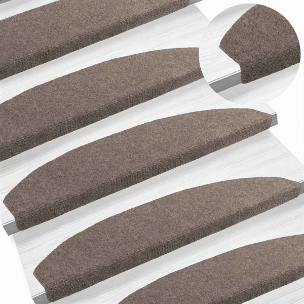Самозалепващи стъпаловидни постелки Полукръг 15 pcs Мока
