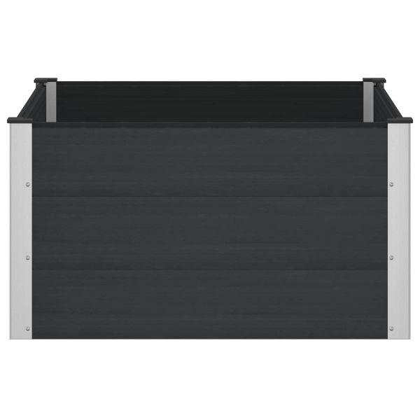 Градинска повдигната леха Черно 100 x 100 x 54 cm алу.