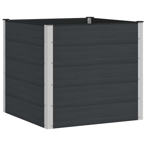 Градинска повдигната леха Черно 100 x 100 x 91 cm алу.