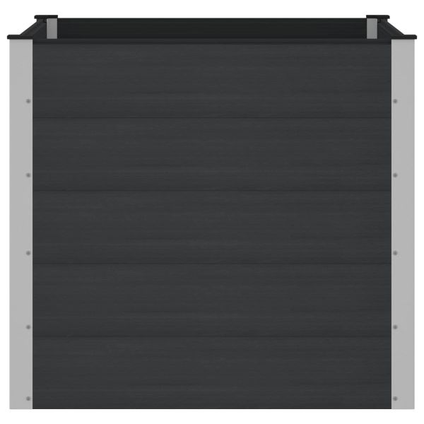 Градинска повдигната леха Черно 100 x 100 x 91 cm алу.