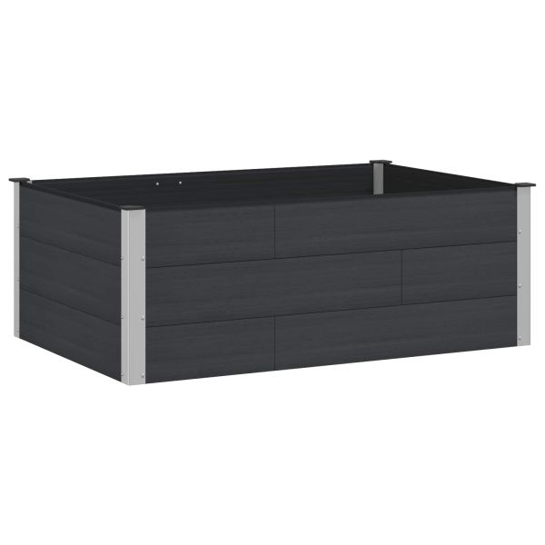 Градинска повдигната леха Черно 150 x 100 x 54 cm алу.