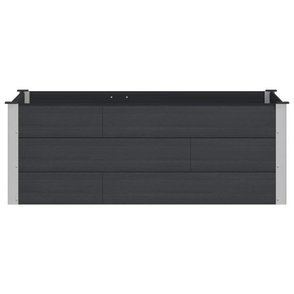 Градинска повдигната леха Черно 150 x 100 x 54 cm алу.