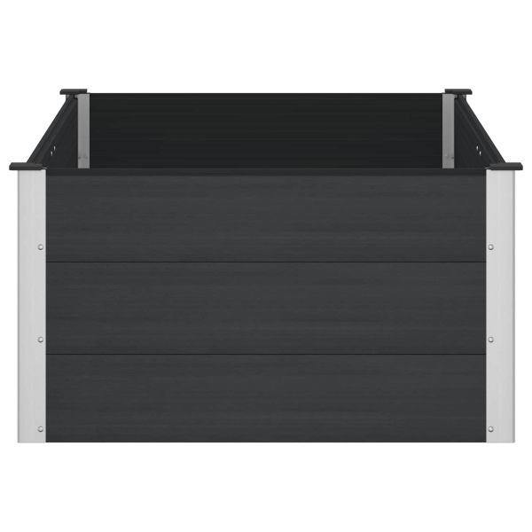Градинска повдигната леха Черно 150 x 100 x 54 cm алу.