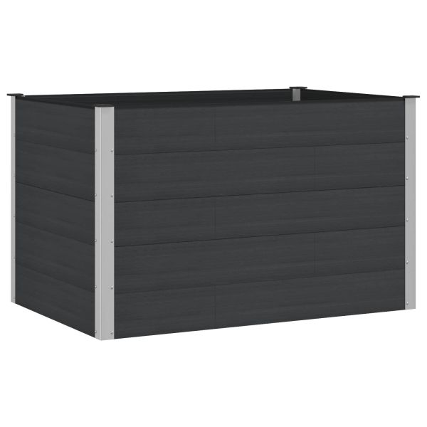 Градинска повдигната леха Черно 150 x 100 x 91 cm алу.