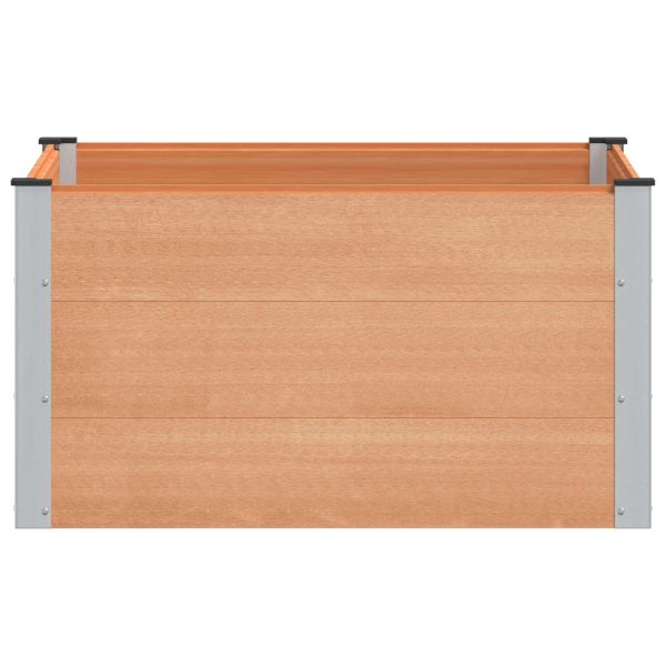 Градинска повдигната леха Кафяво 100 x 100 x 54 cm алу.
