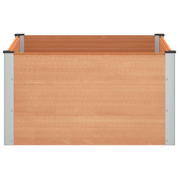 Градинска повдигната леха Кафяво 100 x 100 x 54 cm алу.