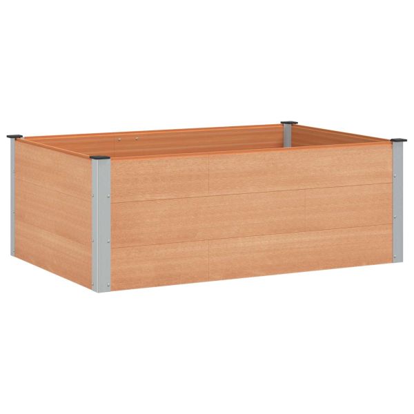 Градинска повдигната леха Кафяво 150 x 100 x 54 cm алу.