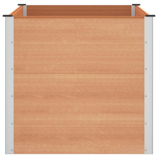 Градинска повдигната леха Кафяво 150 x 100 x 91 cm алу.