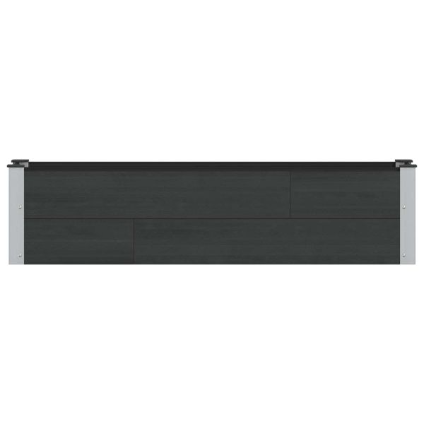 Градинска повдигната леха Черно 150 x 30 x 36 см алу.