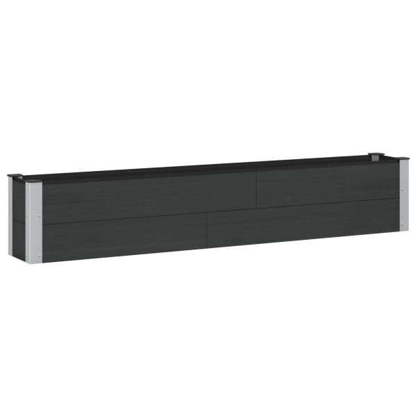 Градинска повдигната леха Черно 200 x 30 x 36 см алу.