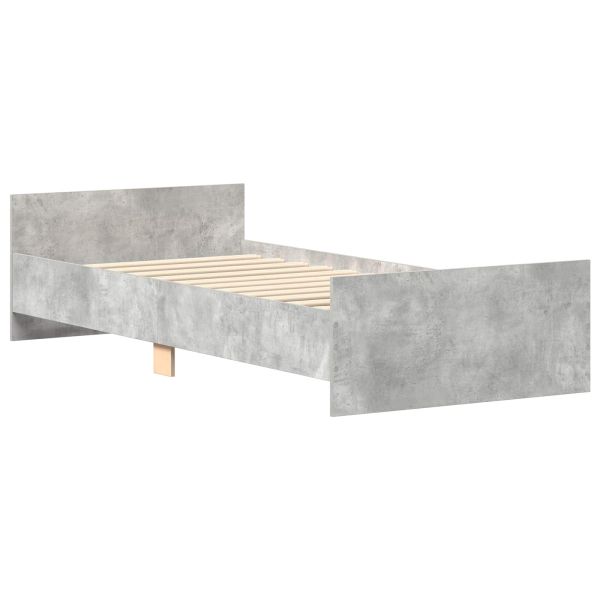 Леглова рамка с табла Бетонно сиво 80 x 200 cm