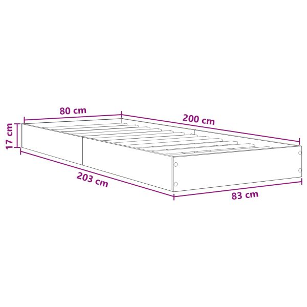 Подматрачно легло Опушен дъб 80 x 200 cm Инженерна дървесина