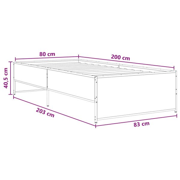 Рамка за легло Черен дъб 80 x 200 cm Инженерна дървесина