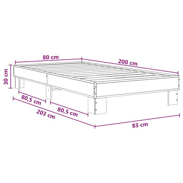 Рамка за легло Дъб сонома 80 x 200 cm Инженерна дървесина
