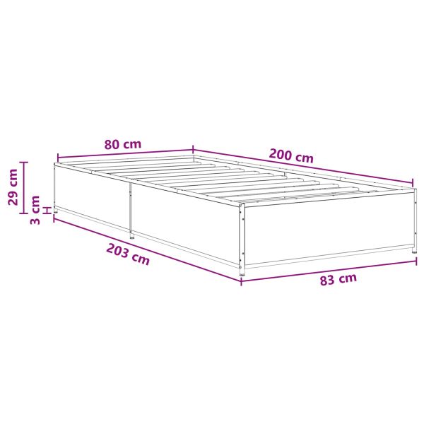 Рамка за легло Старо дърво 80 x 200 cm Инженерна дървесина