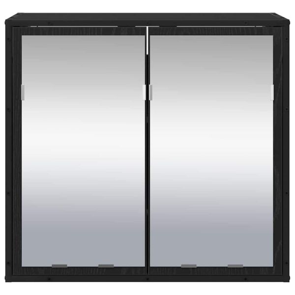 Стенен рафт с рафт със съхранение Черния дъб 65 x 20 x 60 см