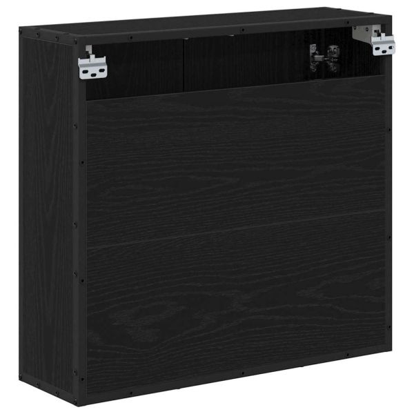 Стенен рафт с рафт със съхранение Черния дъб 65 x 20 x 60 см