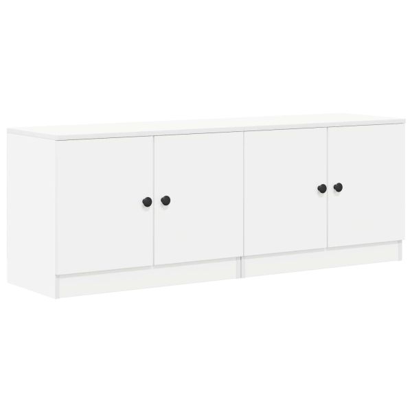 Шкаф за легло със съхранение с врата 2 pcs Бял 66 x 35 x 48 см