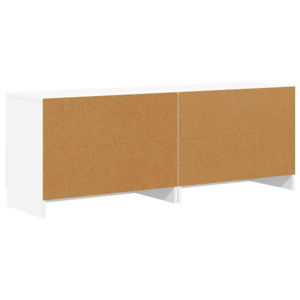 Шкаф за легло със съхранение с врата 2 pcs Бял 66 x 35 x 48 см