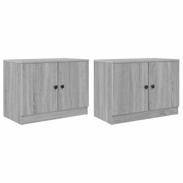 Шкаф за легло със съхранение 2 pcs Сиво Сонома 66 x 35 x 48 см