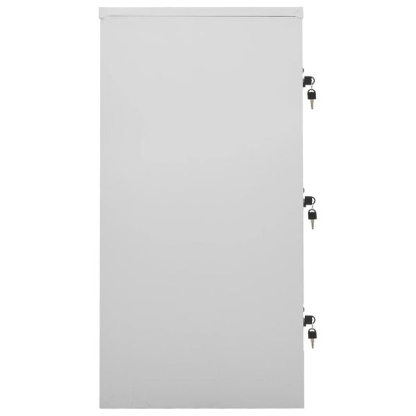 Заключващи се шкафове, 5 бр, светлосиви, 90x45x92,5 см, стомана