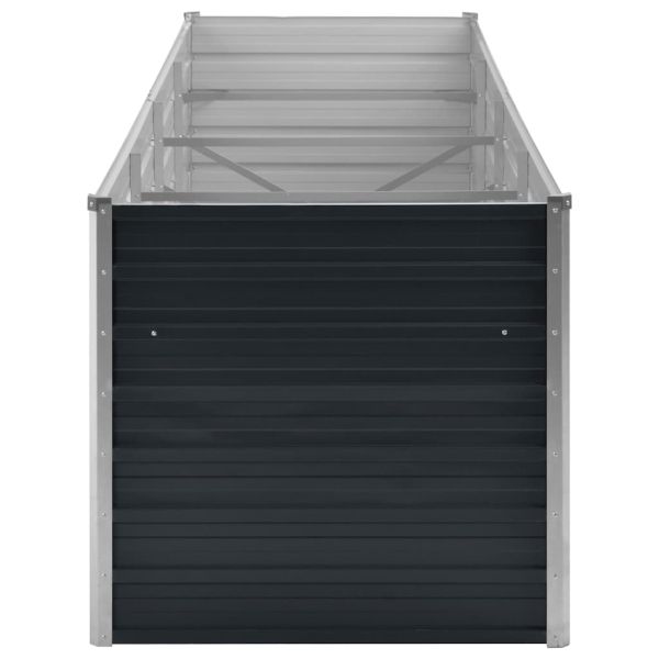 Градинска висока леха антрацит 320x80x77 см поцинкована стомана