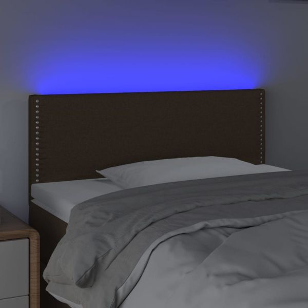 LED горна табла за легло, тъмнокафява, 80x5x78/88 см, плат