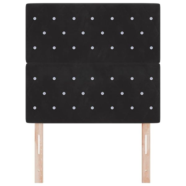 LED глава с LED ленти с таблото Черен 100 cm Кадифе