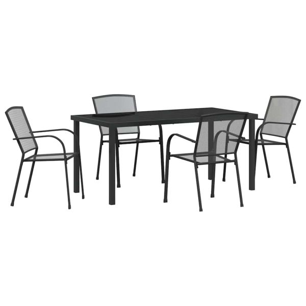 Комплект за хранене в градината 5 pcs Антрацит