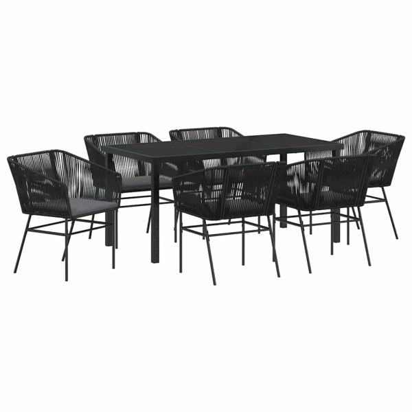 Комплект за хранене в градината с възглавница 7 pcs Черно