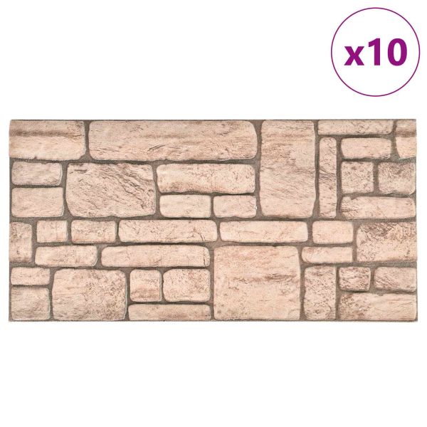 Стенни панели 10 pcs Бежово 100 x 50 cm EPS пяна